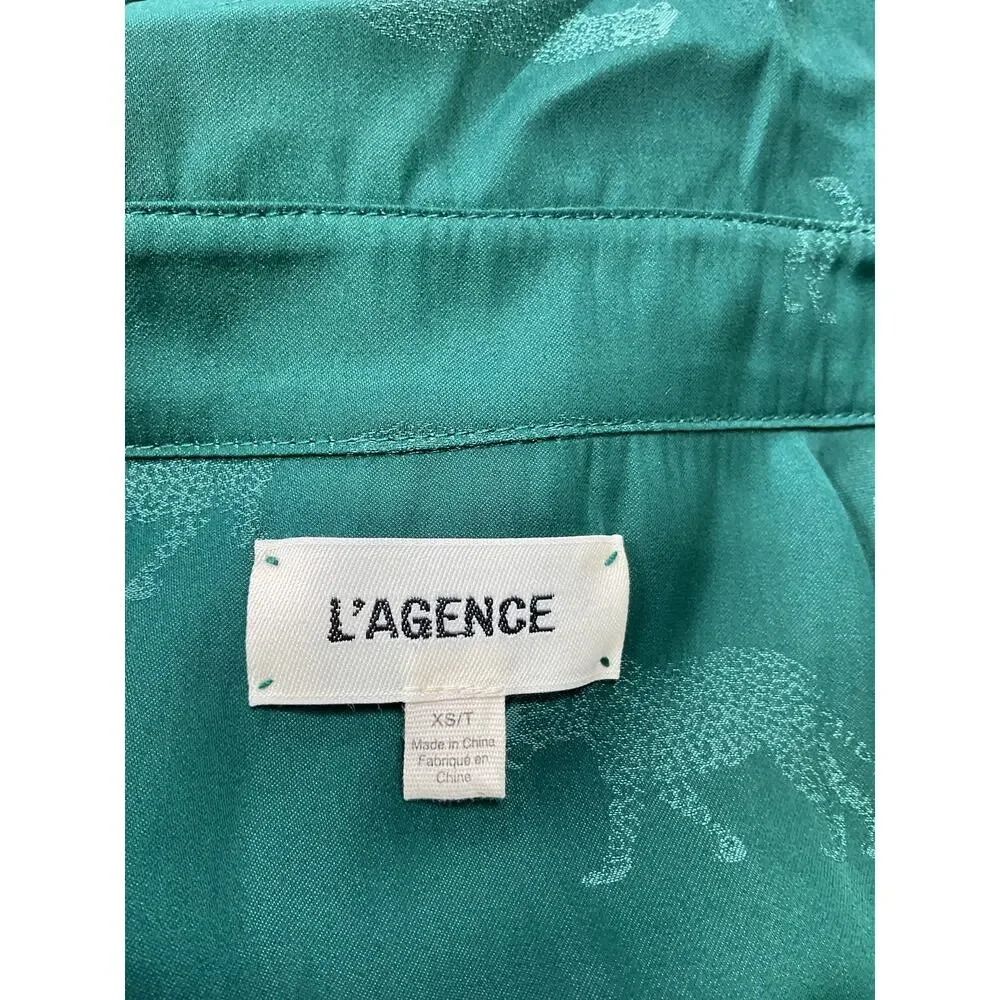 L'Agence 'Holly' Green Polyester Blouse Size XS - Picture 4 of 5